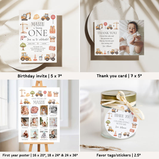 Construction 1st Birthday Bundle