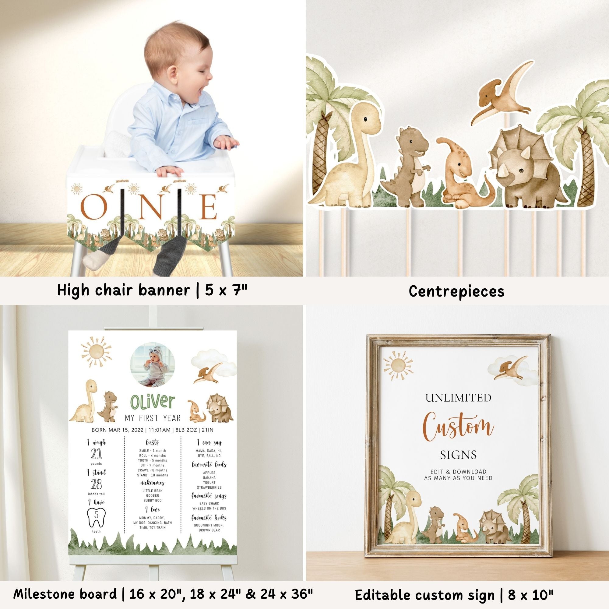 Dinosaur 1st Birthday Bundle