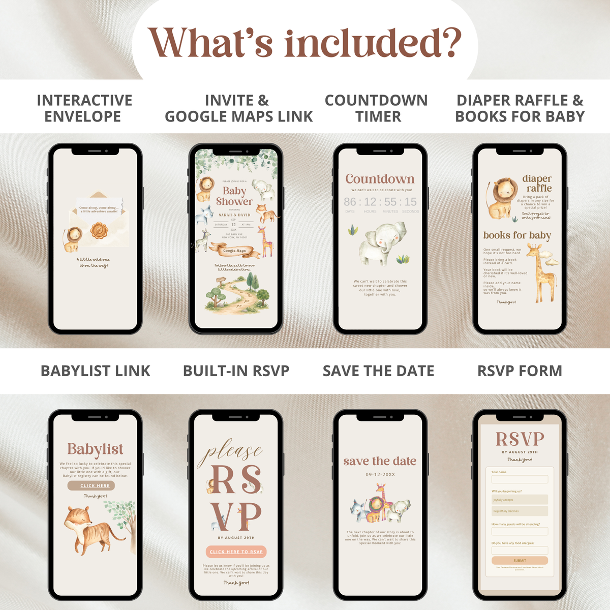 Safari Baby Shower Invitation Website