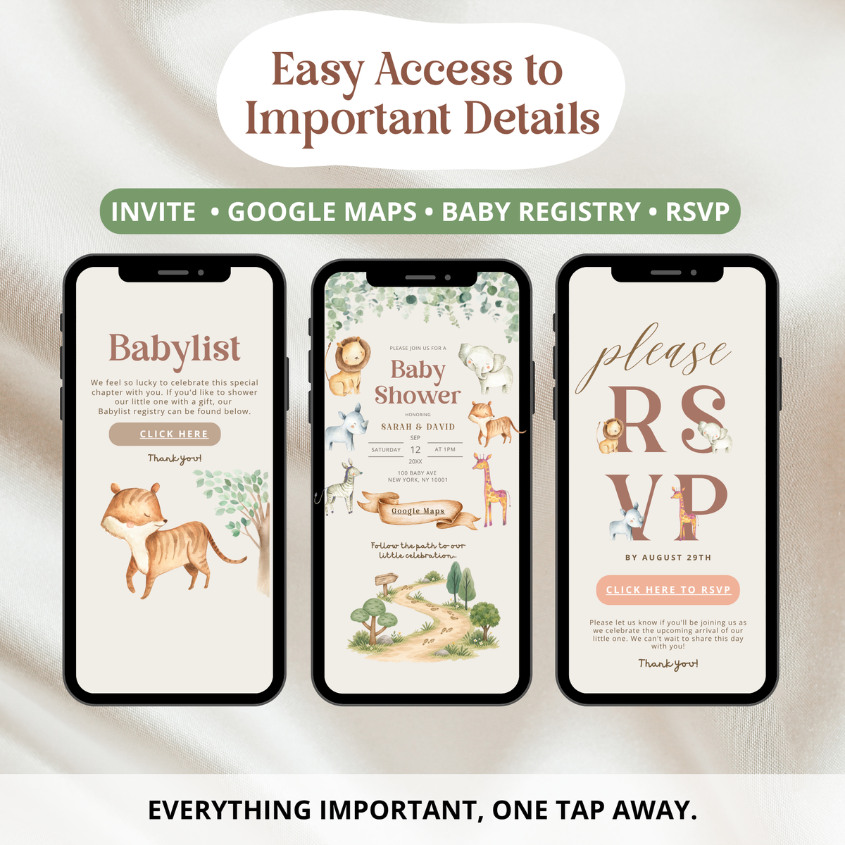Safari Baby Shower Invitation Website