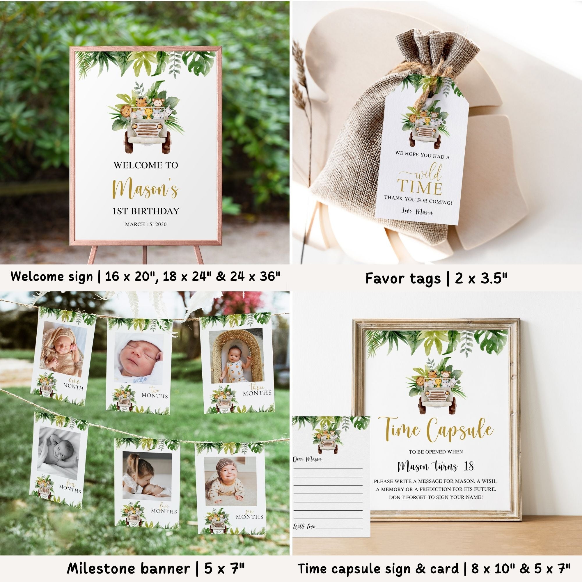 Safari Animals 1st Birthday Bundle