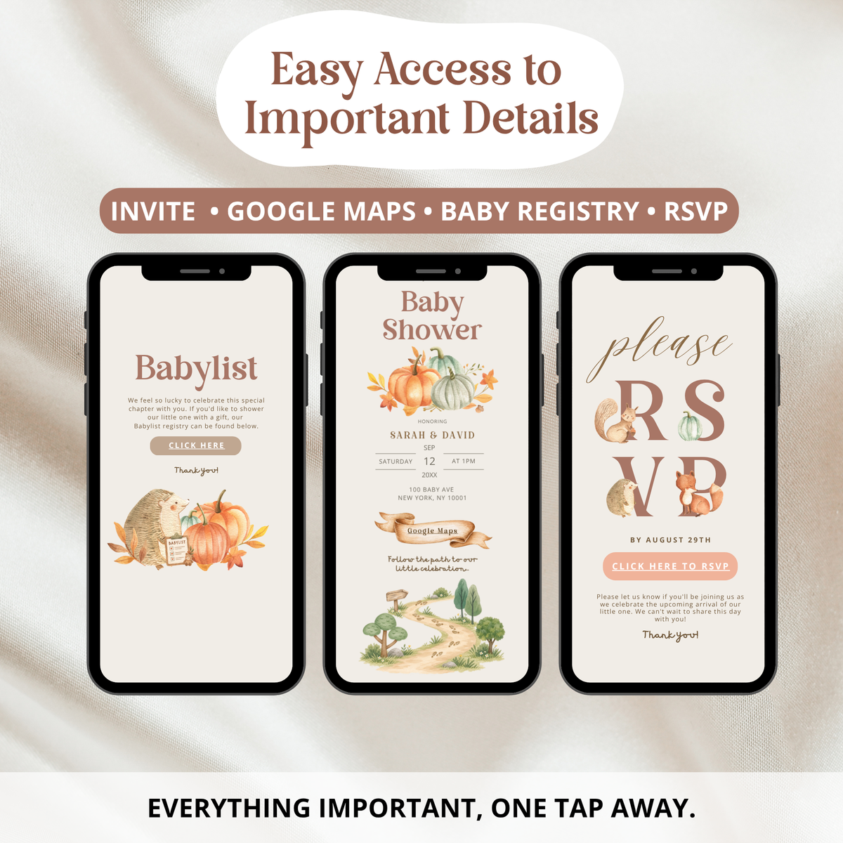 Fall Pumpkin Baby Shower Invitation Website