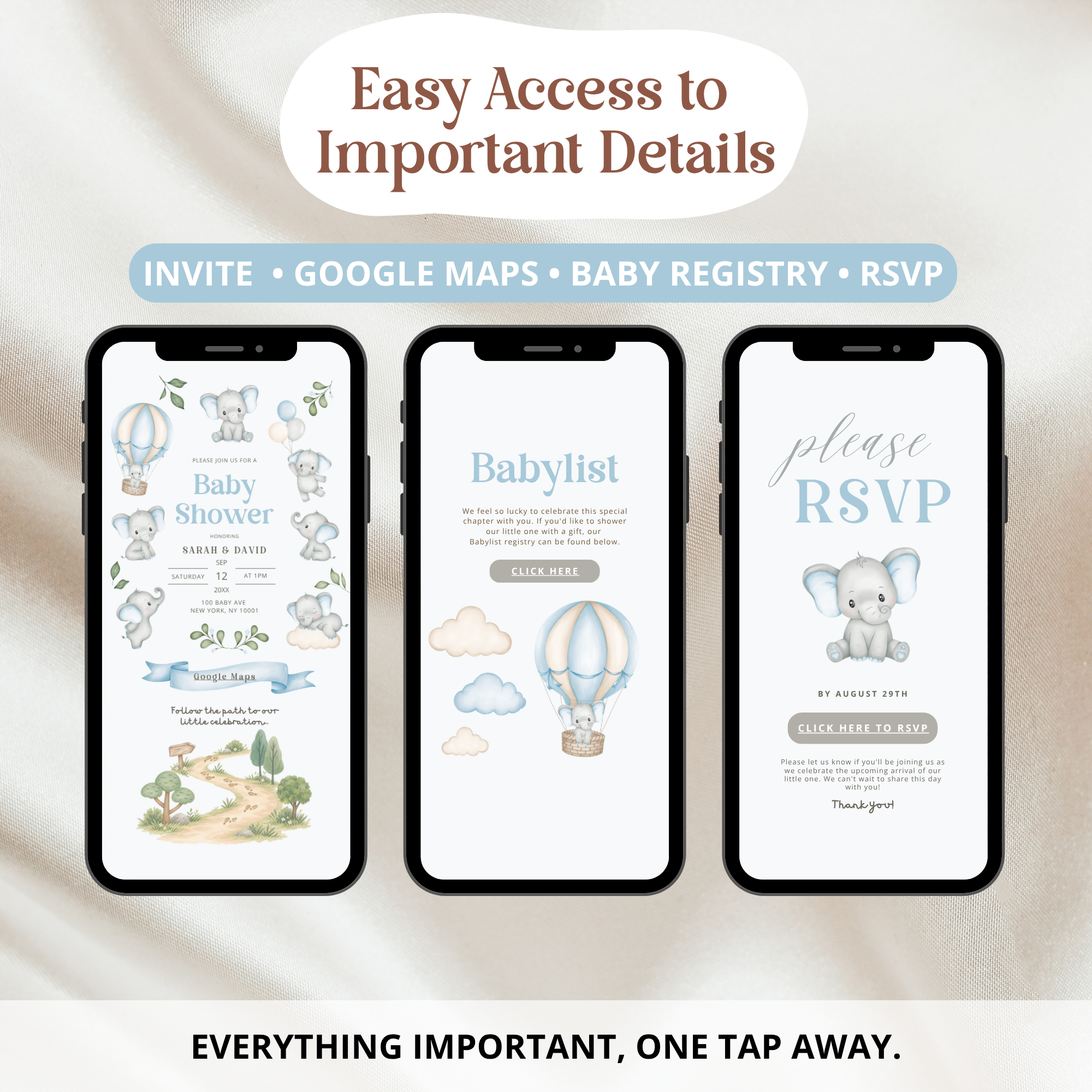 Baby Elephant Baby Shower Invitation Website