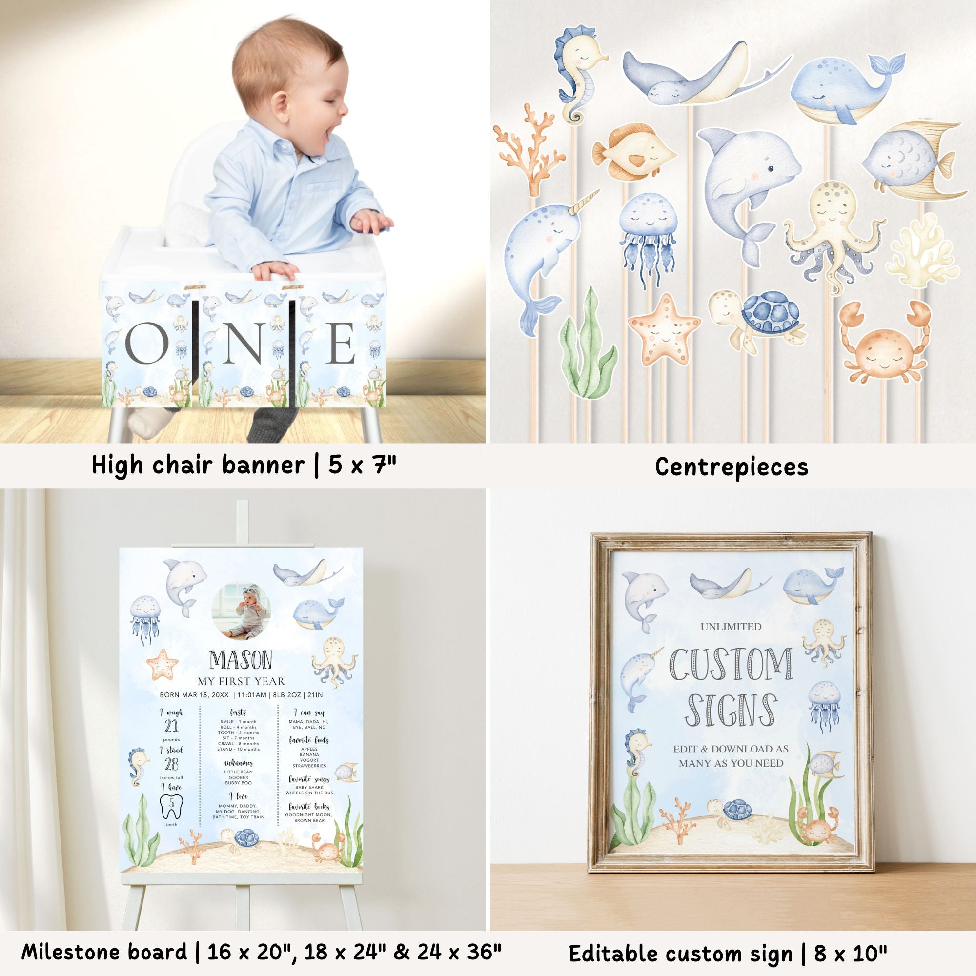 Sea 1st Birthday Bundle