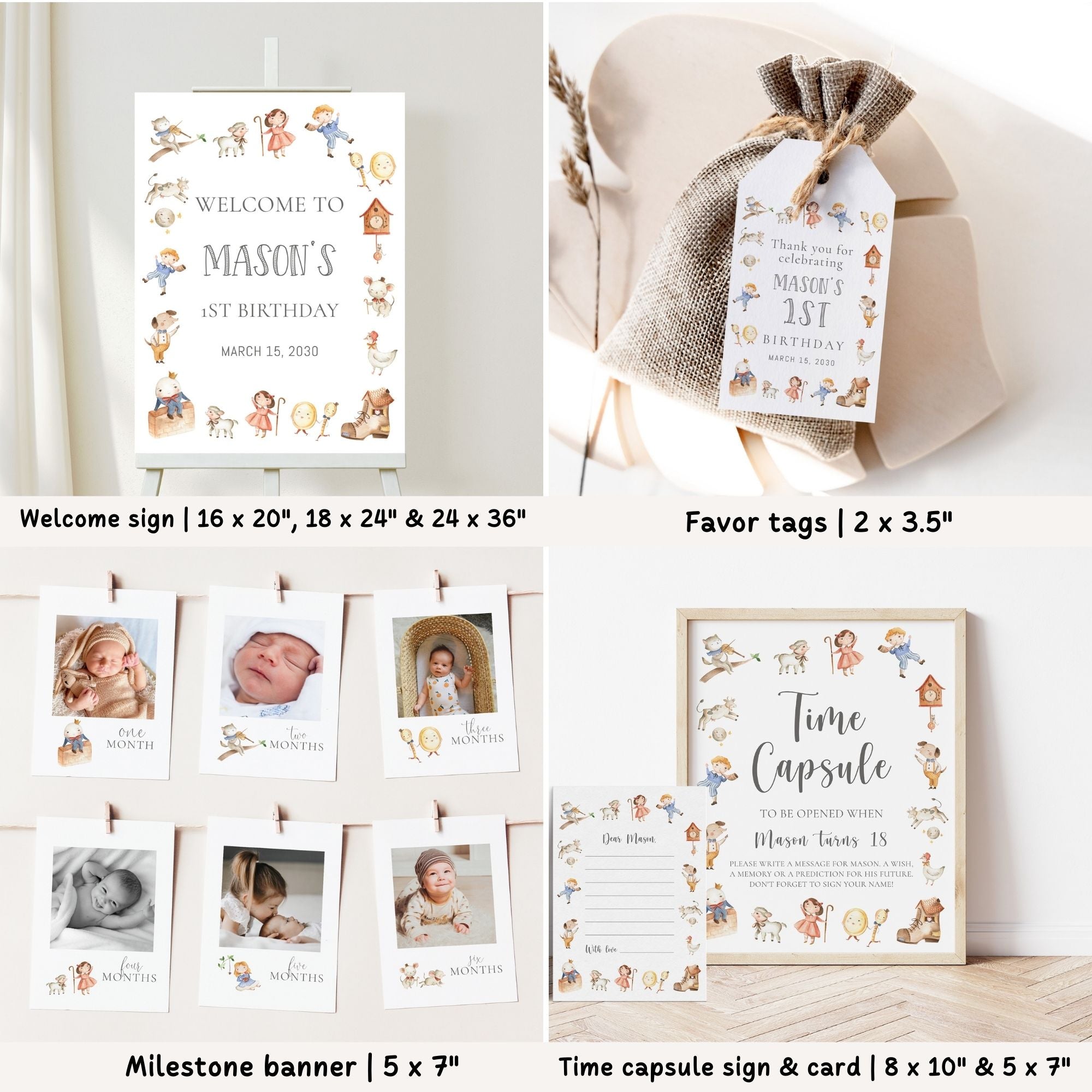 Nursery Rhyme 1st Birthday Bundle