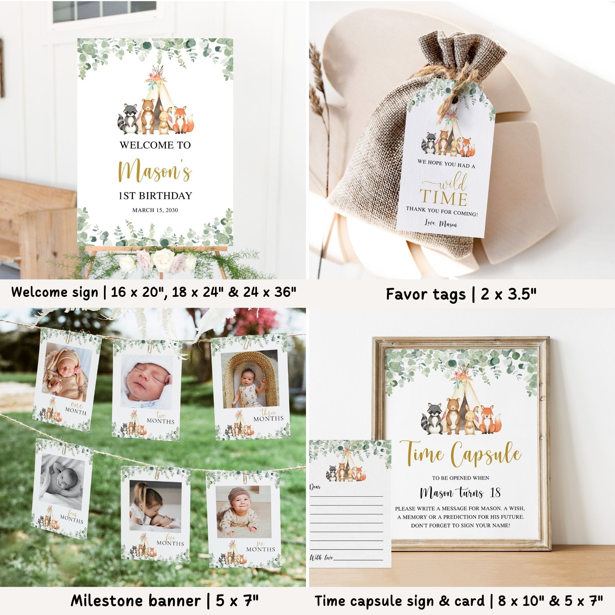 Woodland 1st Birthday Bundle