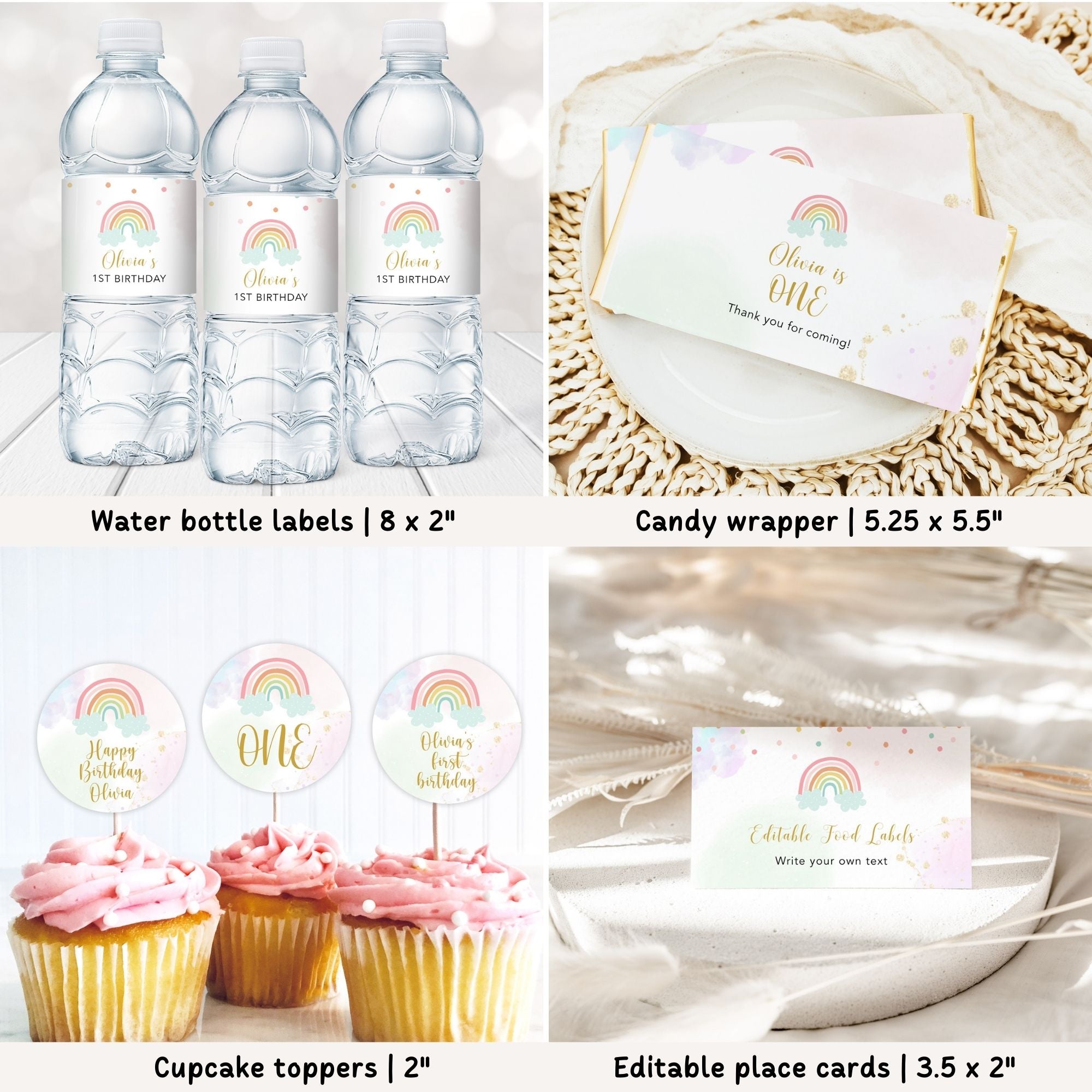 Rainbow 1st Birthday Bundle