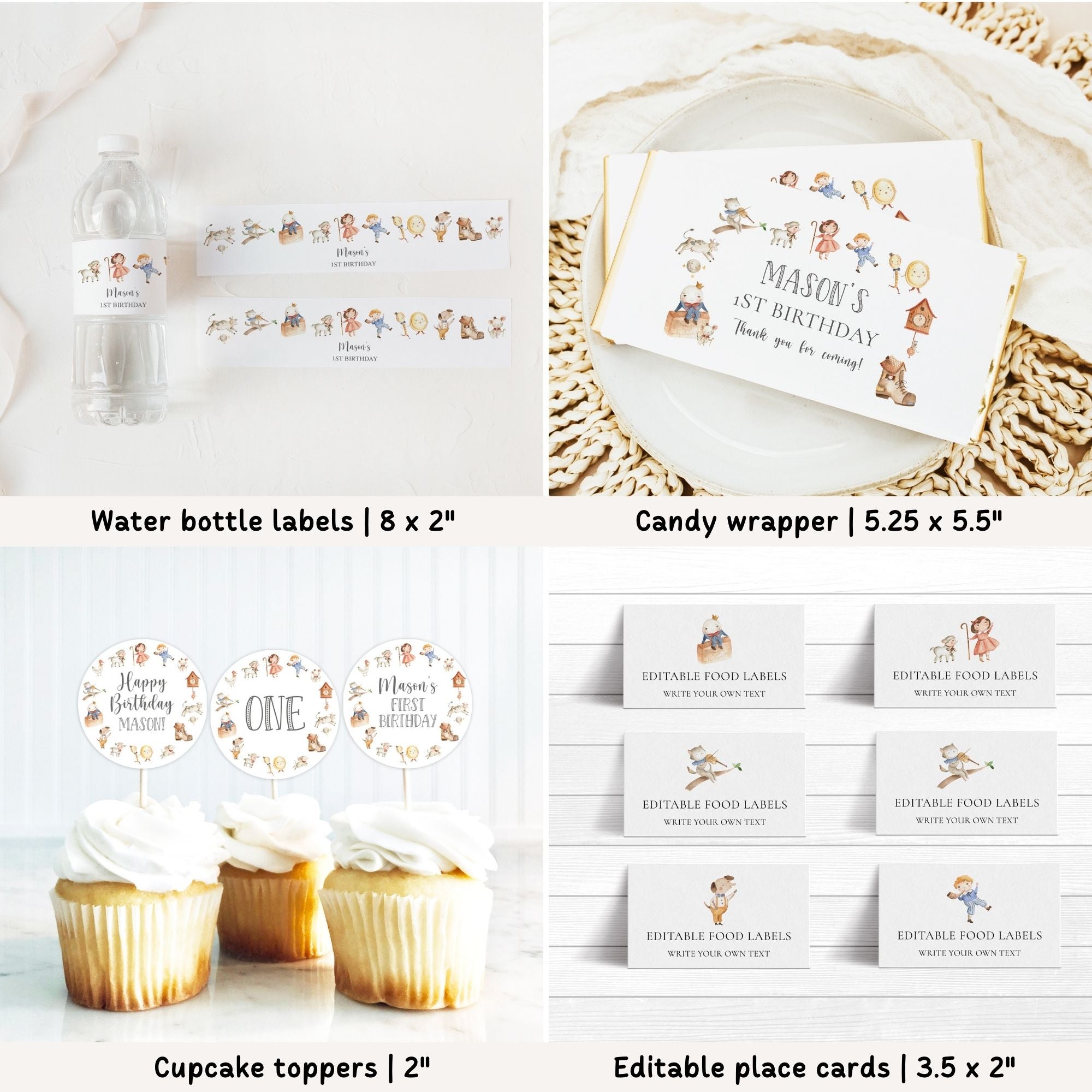 Nursery Rhyme 1st Birthday Bundle