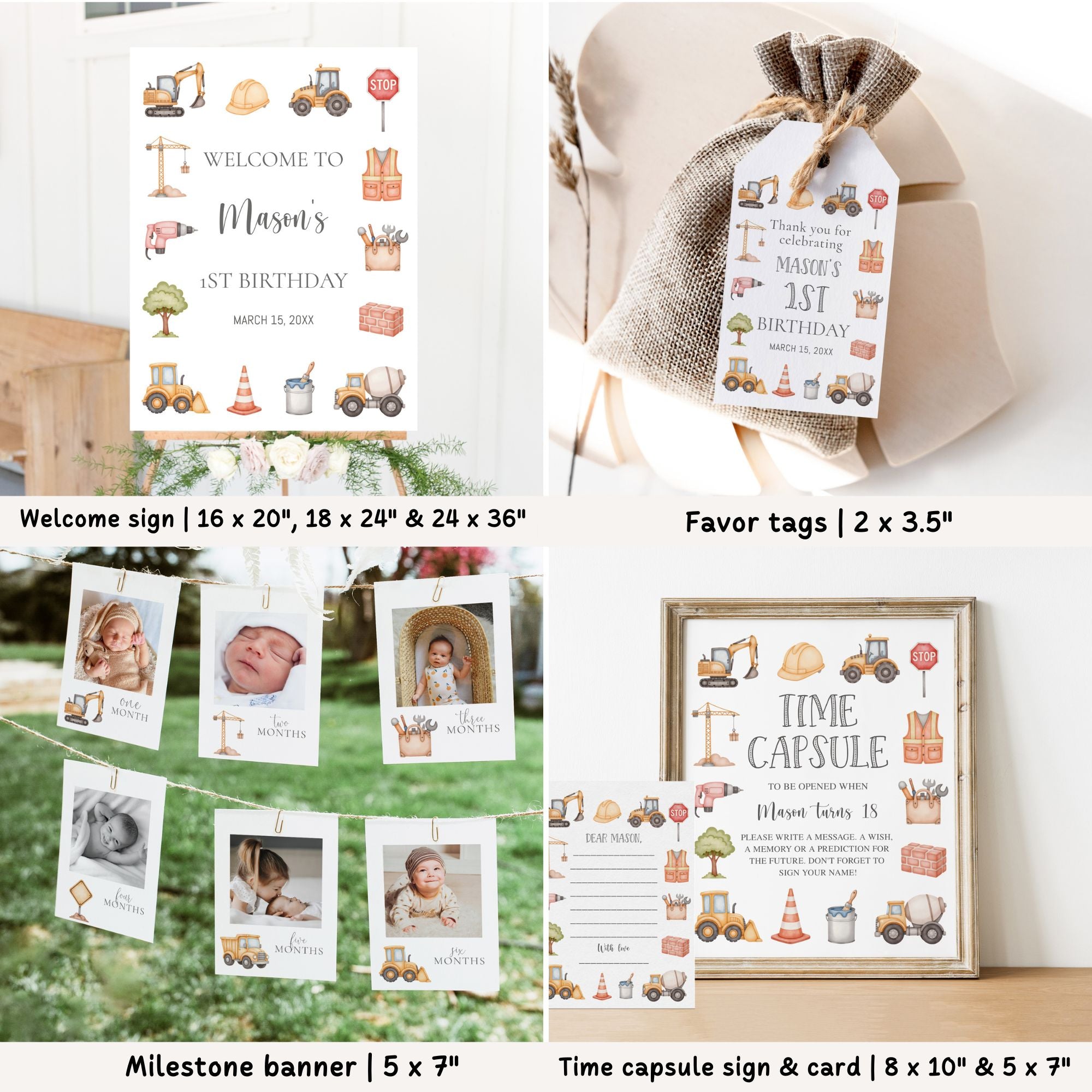 Construction 1st Birthday Bundle