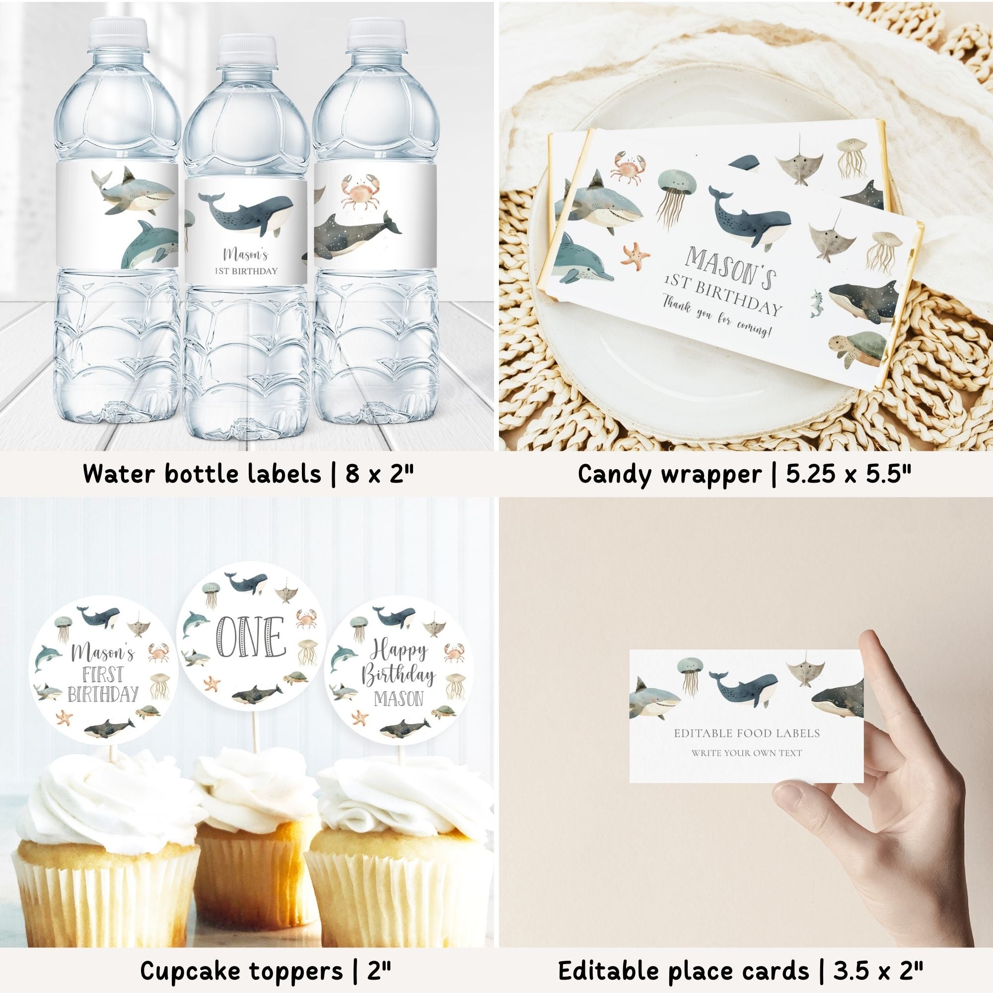 Sea Animals 1st Birthday Bundle