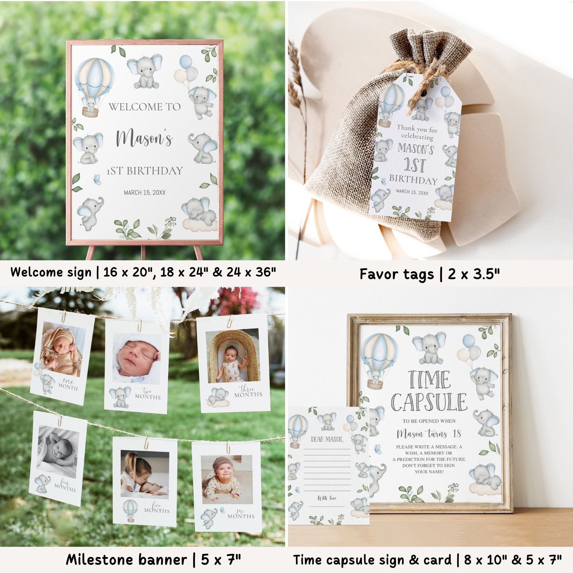 Elephants 1st Birthday Bundle