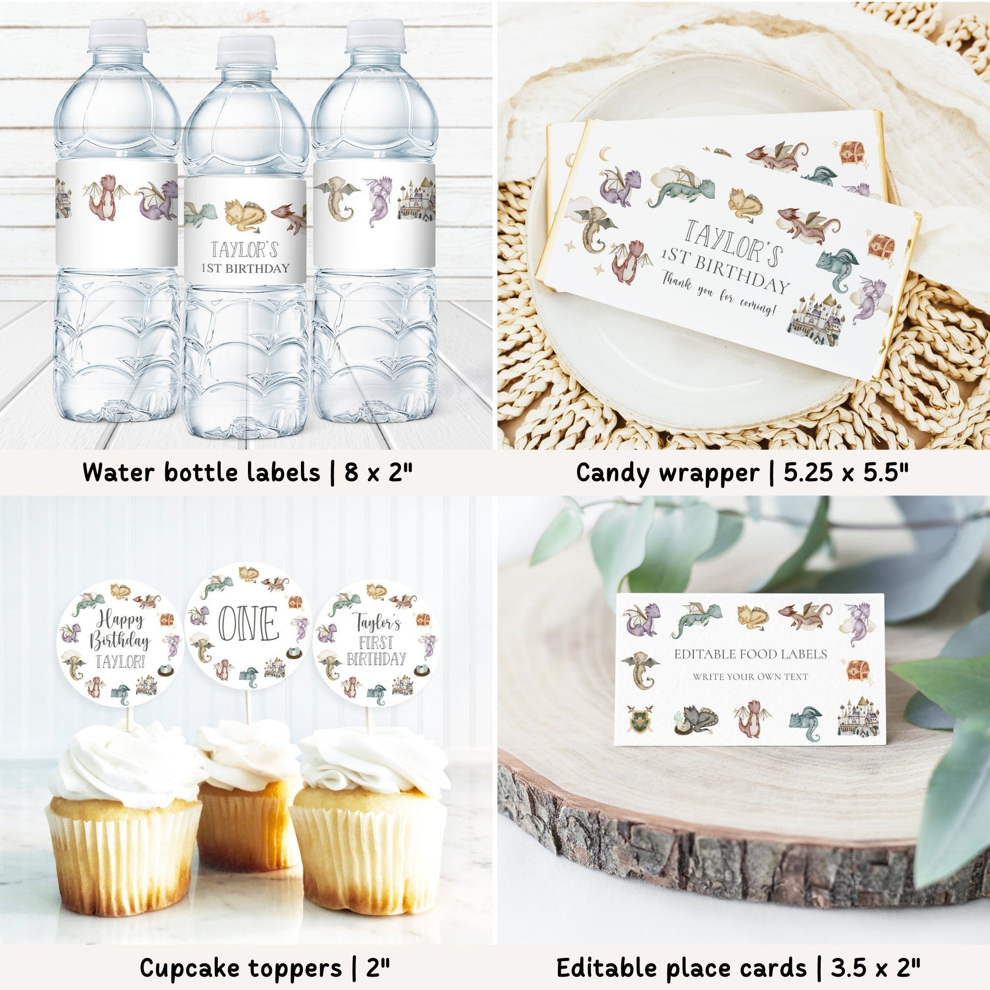 Fairytale Dragon 1st Birthday Bundle