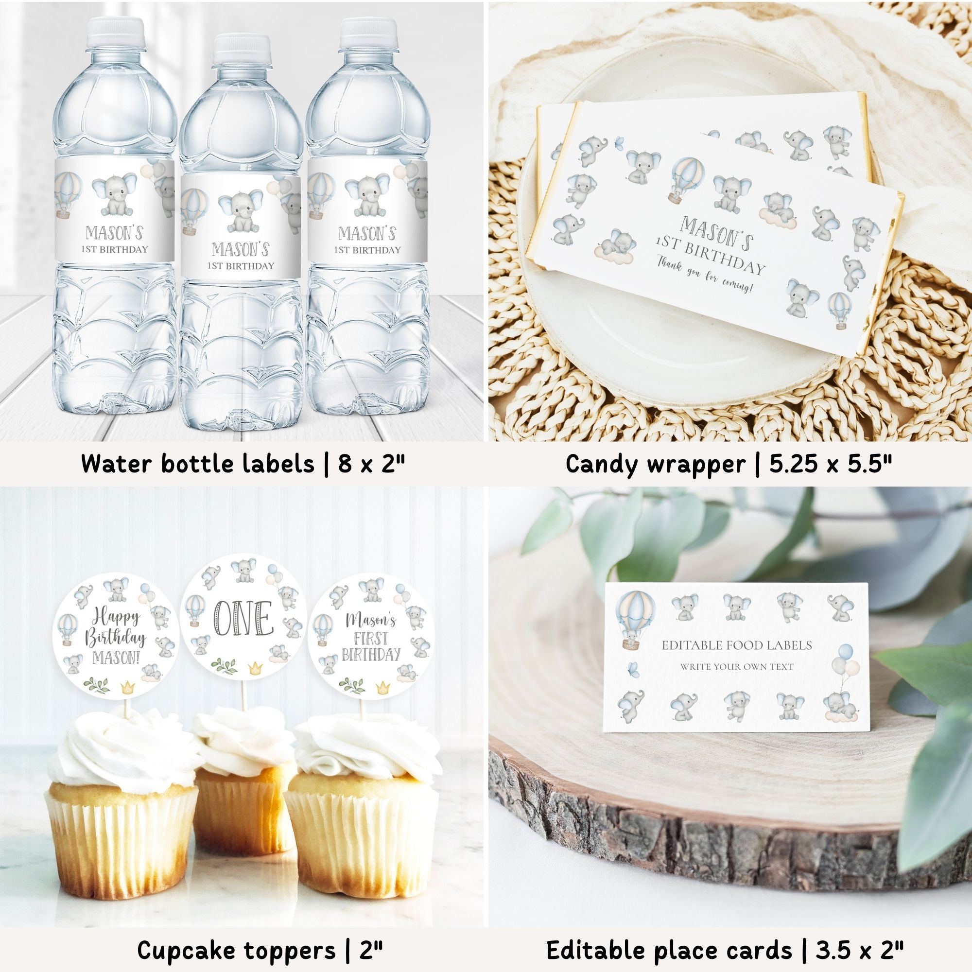 Elephants 1st Birthday Bundle