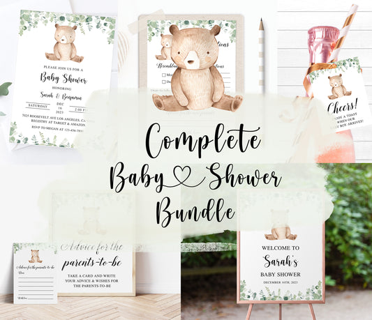 Complete Bear Baby Shower Bundle