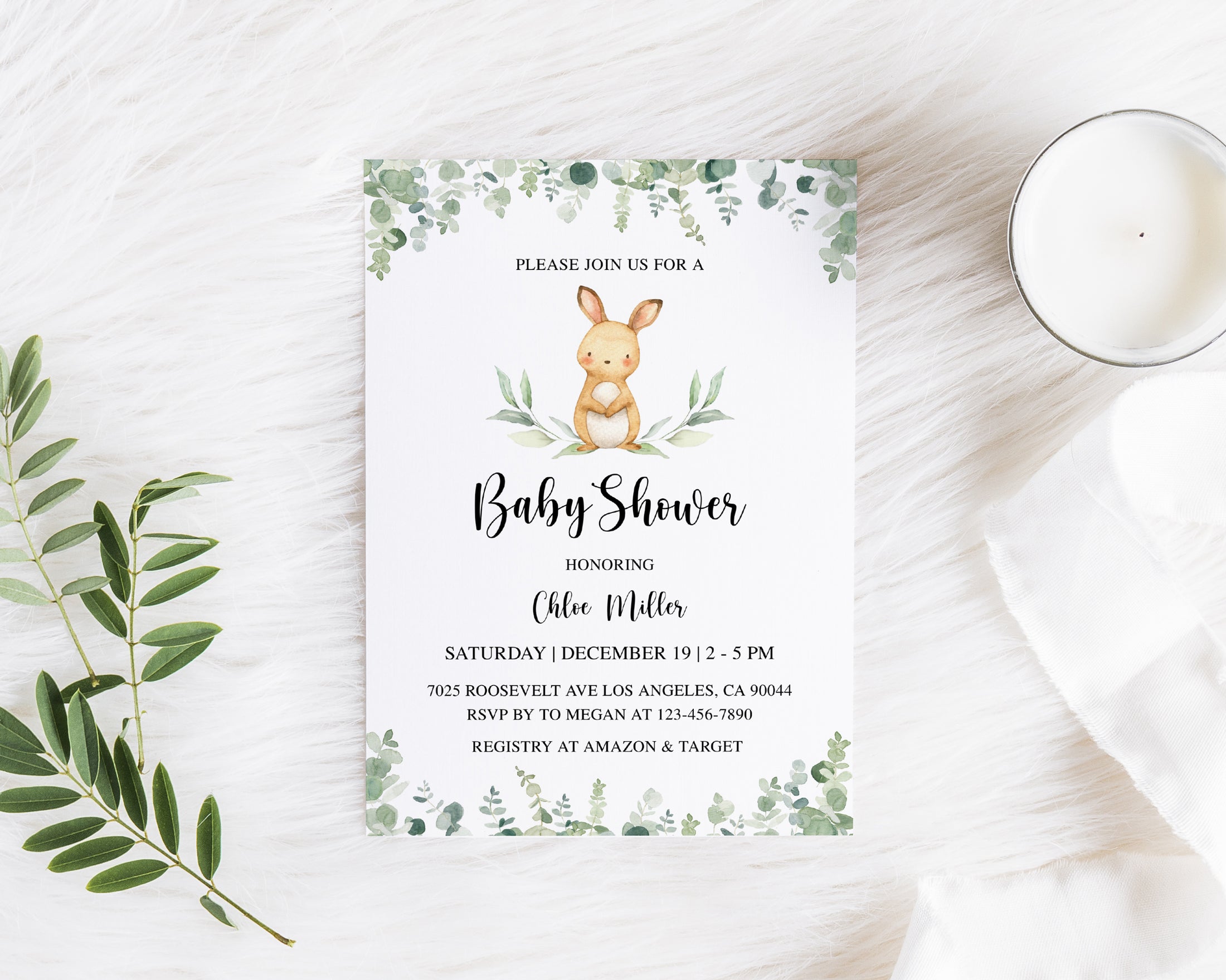 Bunny Baby Shower Invite & Games