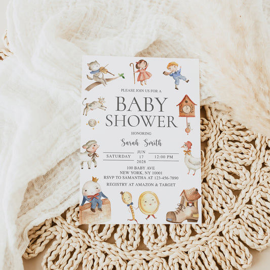 Nursery Rhyme Baby Shower Invite