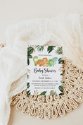 Load image into Gallery viewer, Jungle Dinosaur Baby Shower Invite
