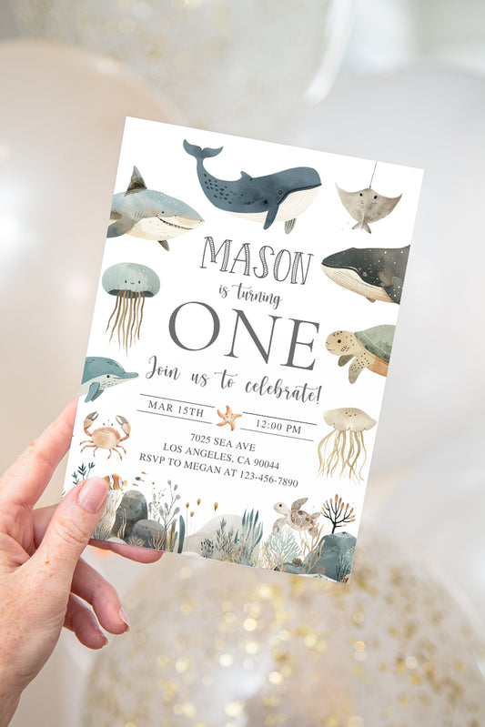 Sea Animals Birthday Invite