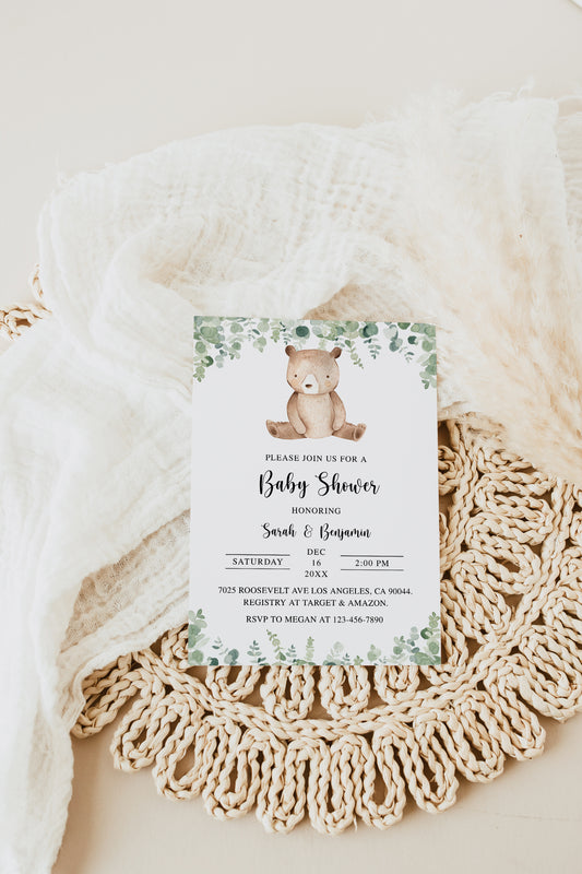 Bear Baby Shower Invite