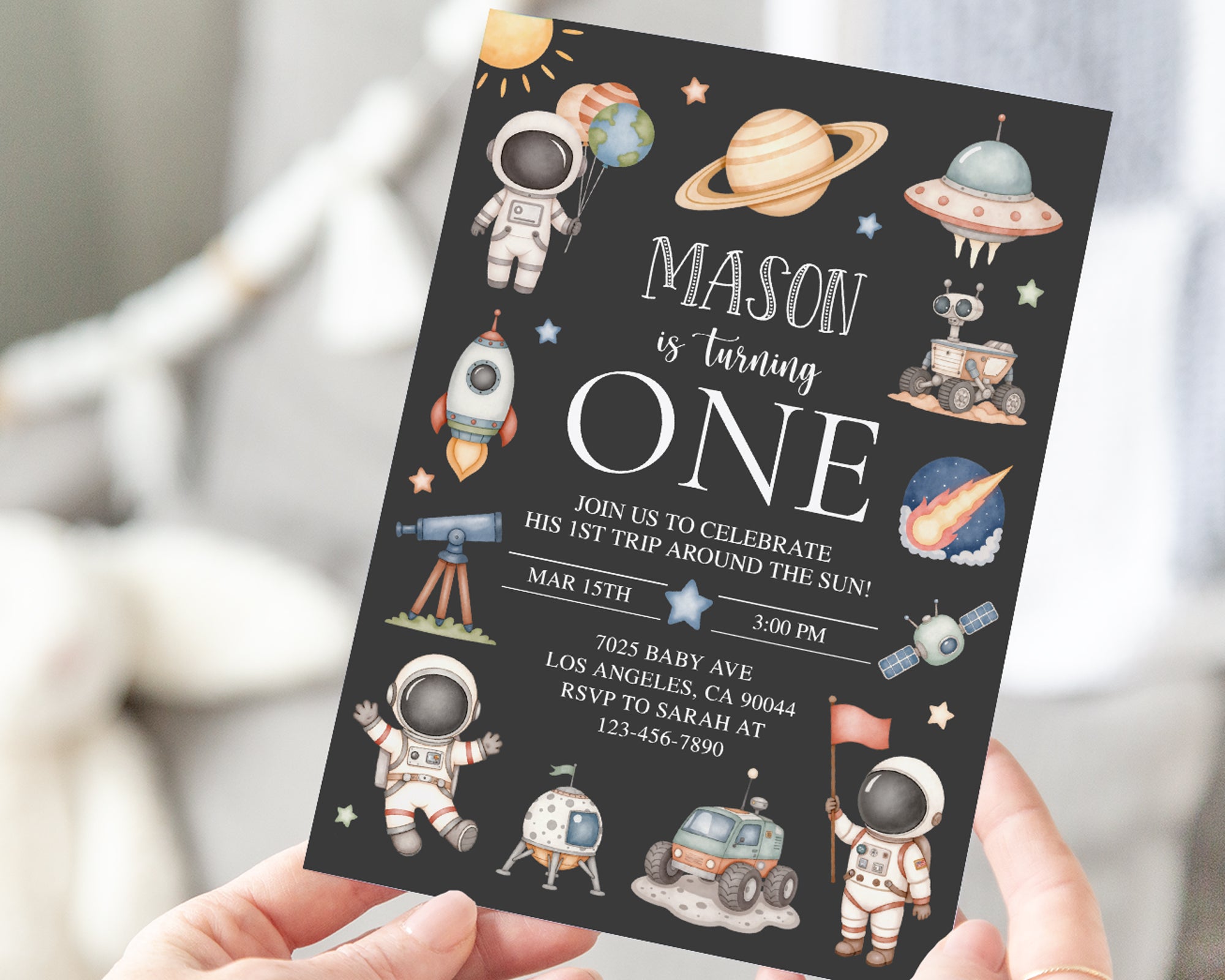 Astronaut Birthday Invite