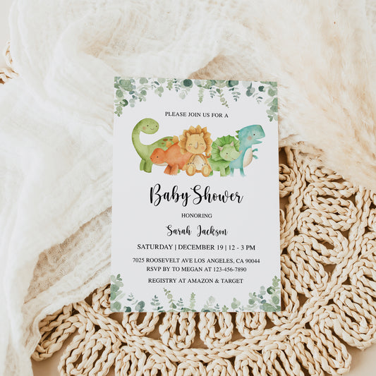 Dinosaur Baby Shower Invite