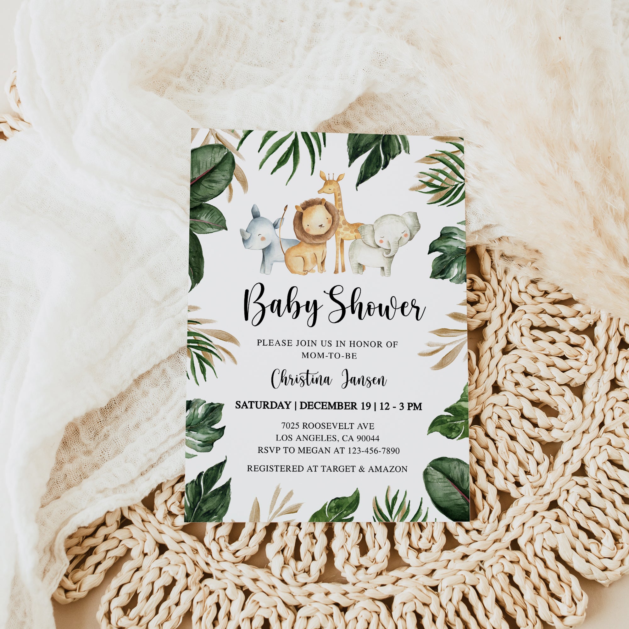 Safari Baby Shower Invite