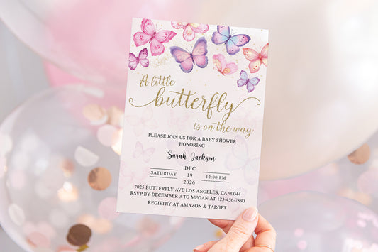 Butterflies Baby Shower Invite