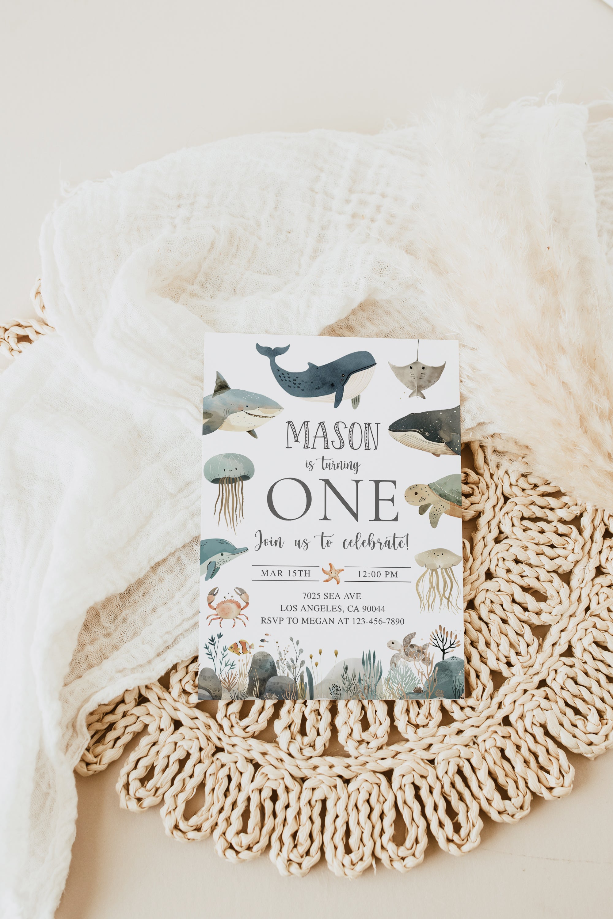 Sea Animals Birthday Invite