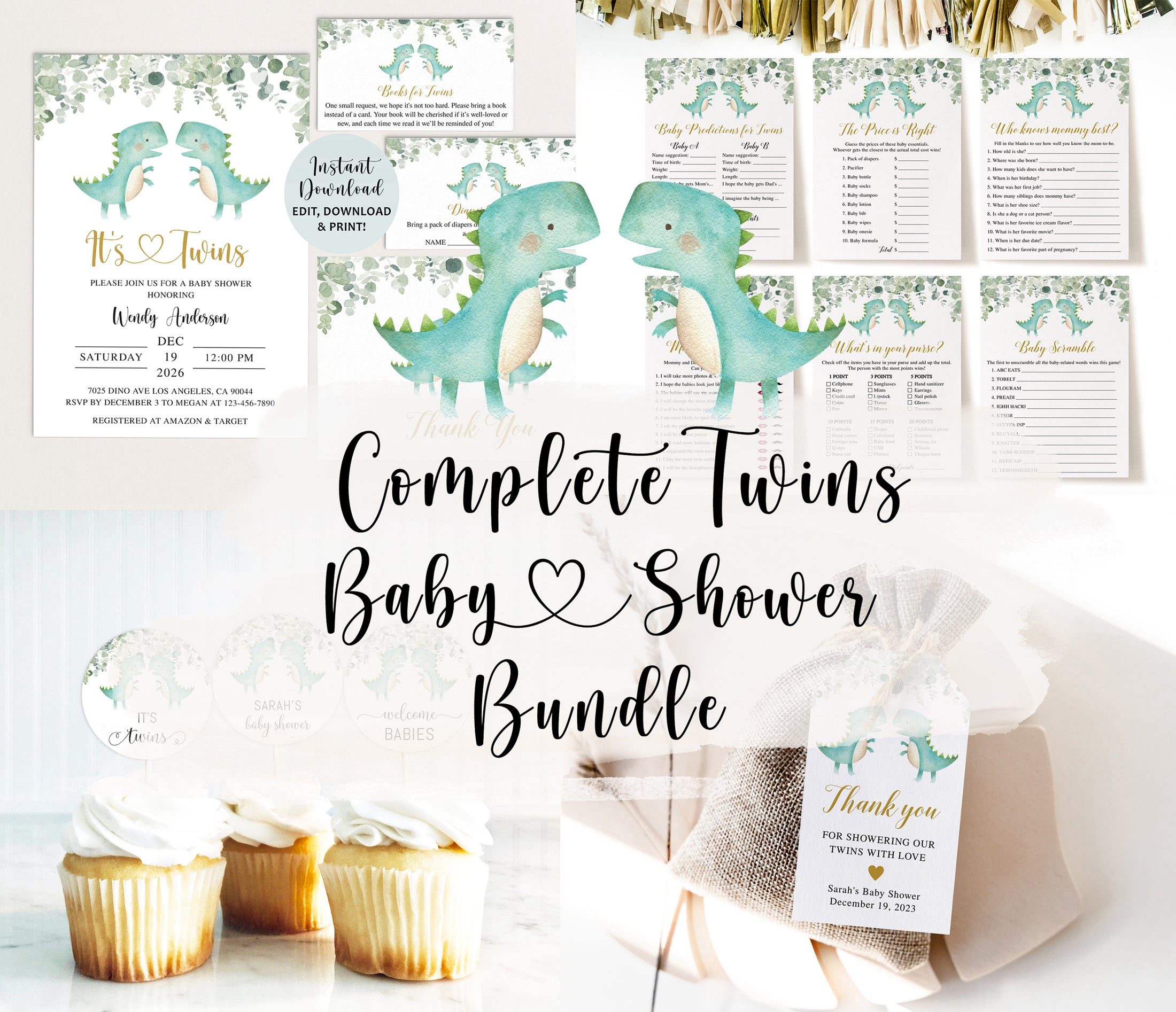 Complete Twin Trex Baby Shower Bundle