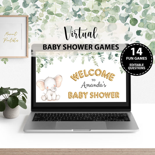 Elephant Virtual Baby Shower Games