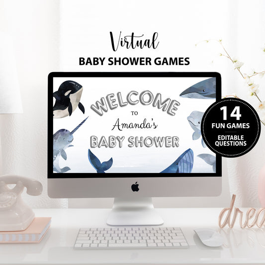 Whales Virtual Baby Shower Games