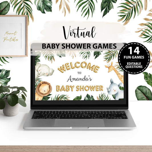 Jungle Safari Virtual Baby Shower Games