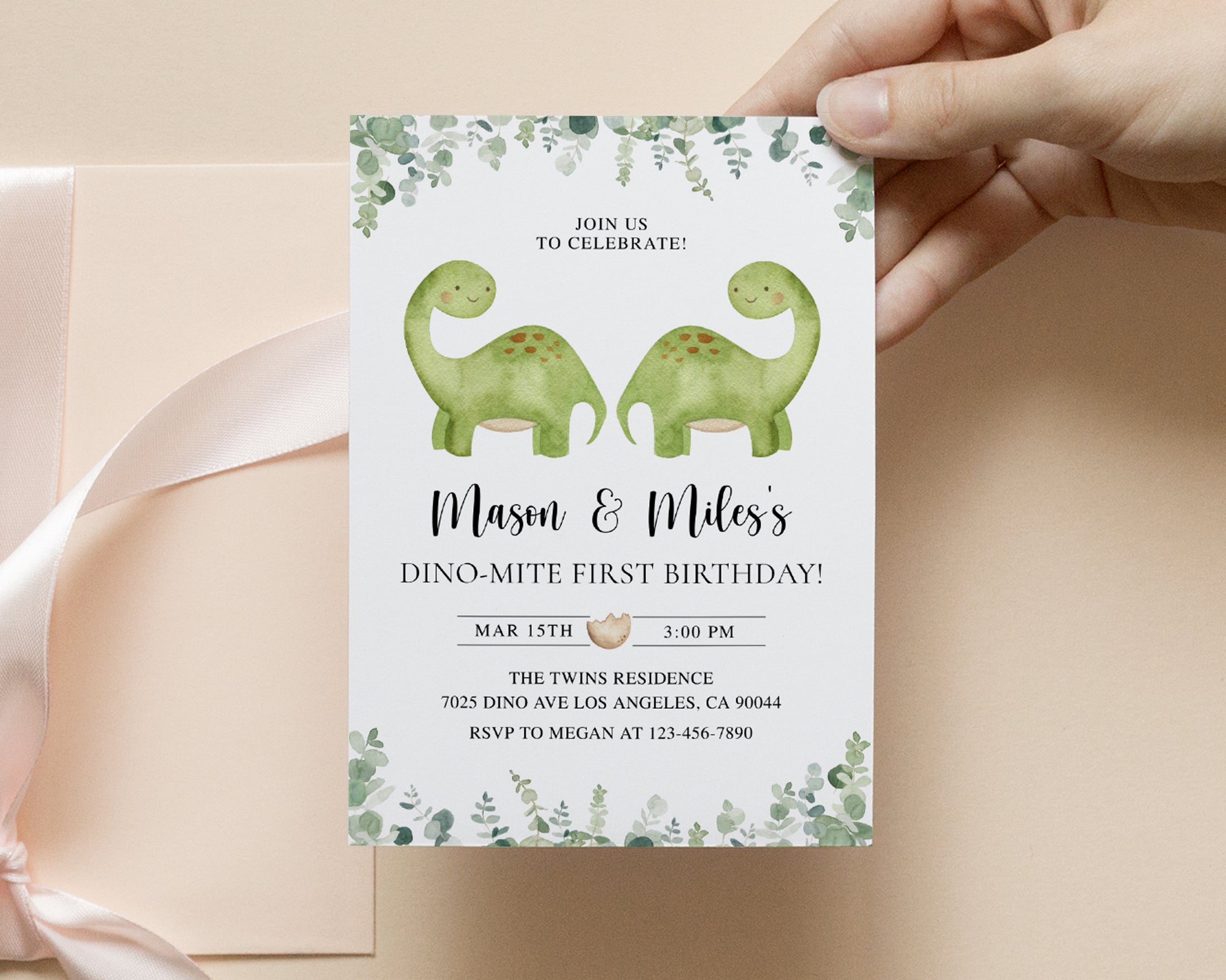 Twin Dinosaurs 1st Birthday Bundle