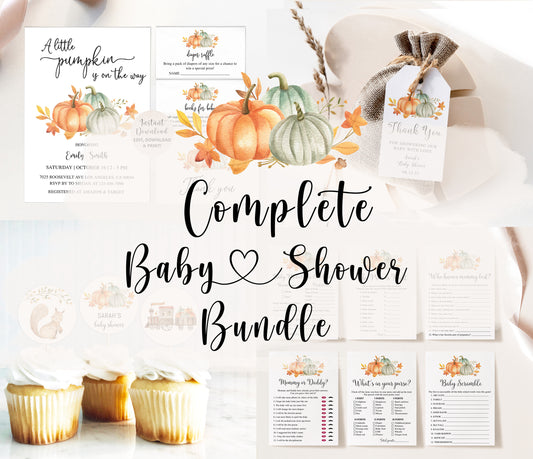 Complete Pumpkin Baby Shower Bundle