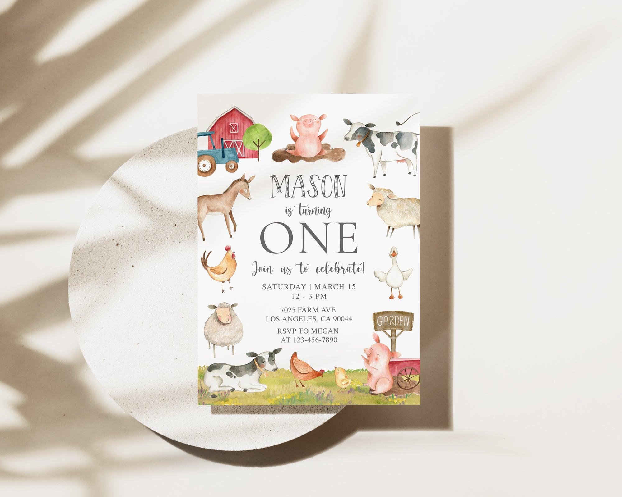 Farm Animals Birthday Invite