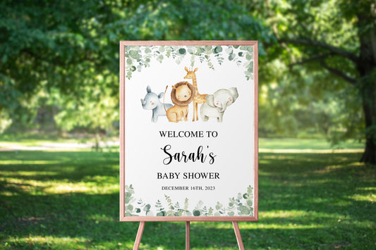 Safari Baby Shower Welcome Sign