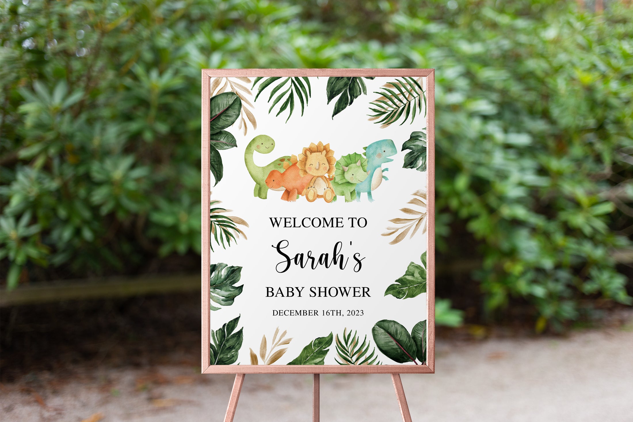 Jungle Dino Baby Shower Welcome Sign