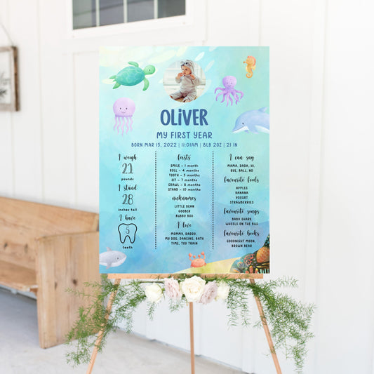 Under the Sea Baby Milestone Board