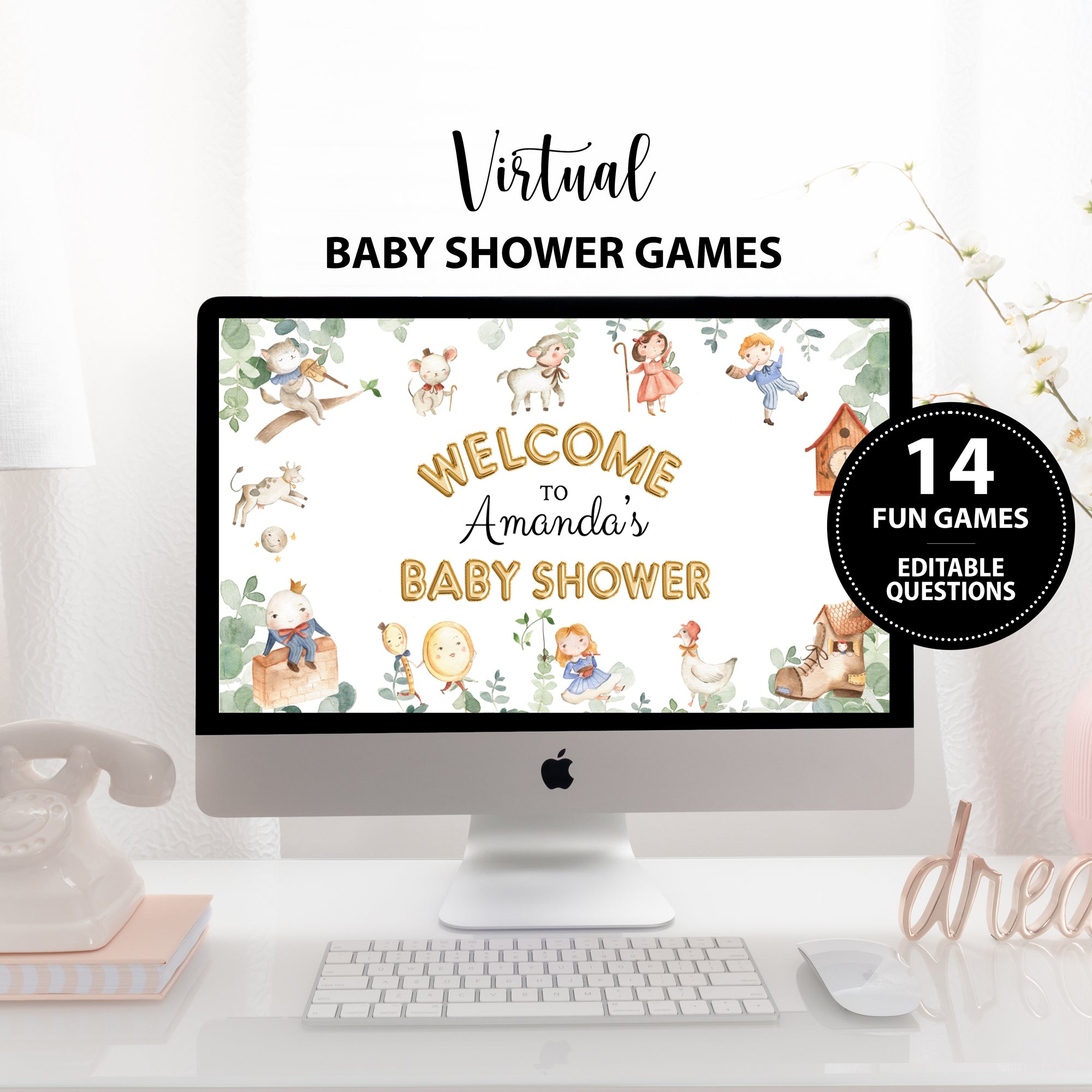 Nursery Rhyme Virtual Baby Shower Games