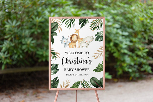 Jungle Safari Baby Shower Welcome Sign