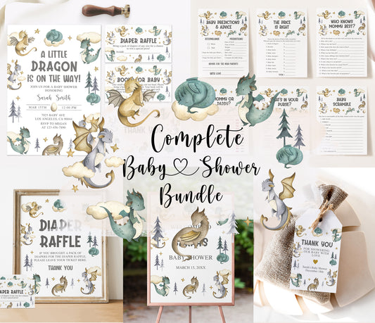 Complete Dragon Baby Shower Bundle
