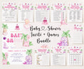 Load image into Gallery viewer, Girl Dinosaur Baby Shower Invite & Games
