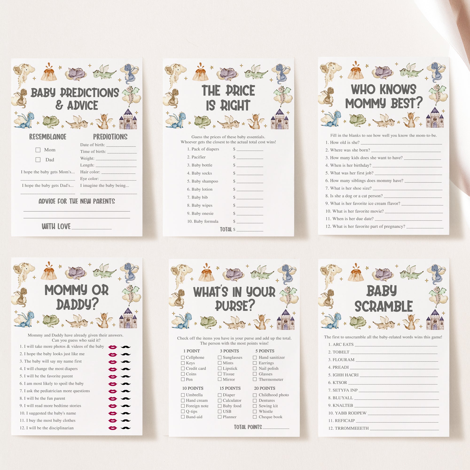 14 Colorful Dragon Baby Shower Games