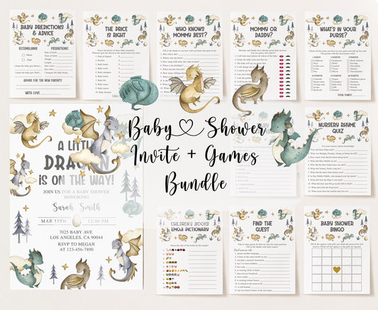 Dragon Baby Shower Invite & Games