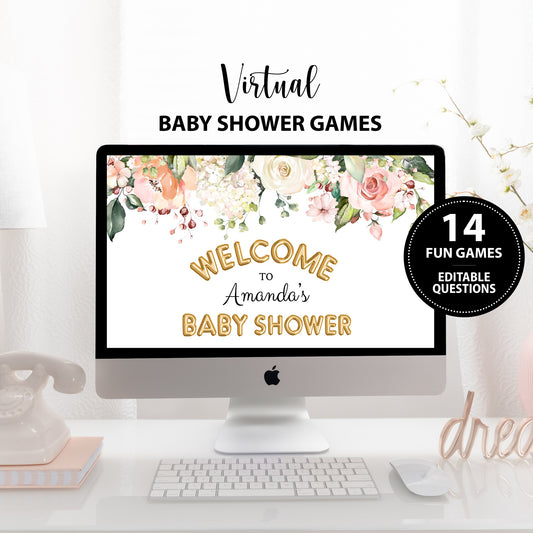 Garden Floral Virtual Baby Shower Games