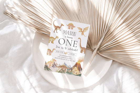 Prehistoric Dinosaur Birthday Invite