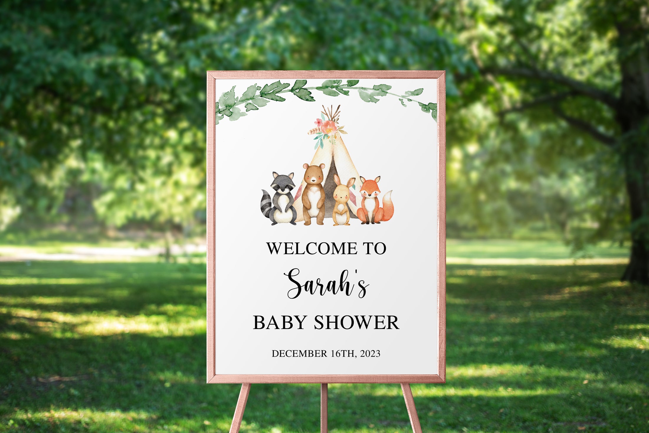 Woodland Baby Shower Welcome Sign