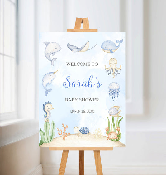 Sea Baby Shower Welcome Sign