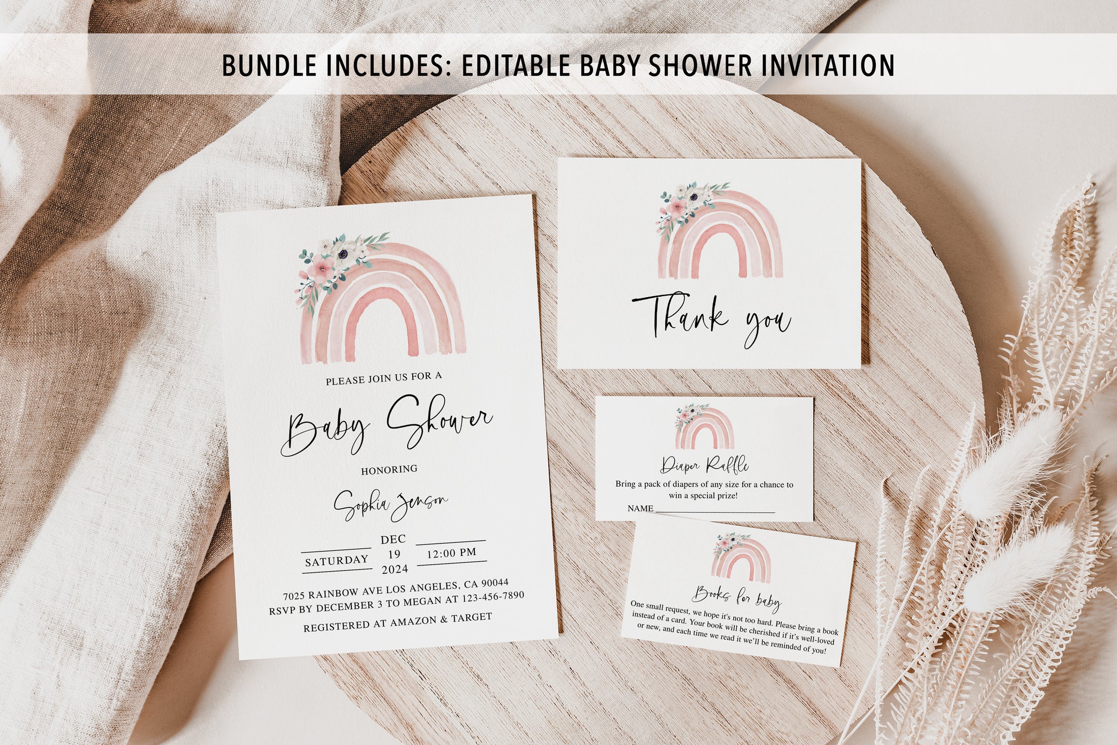 Rainbow Baby Shower Invite & Games