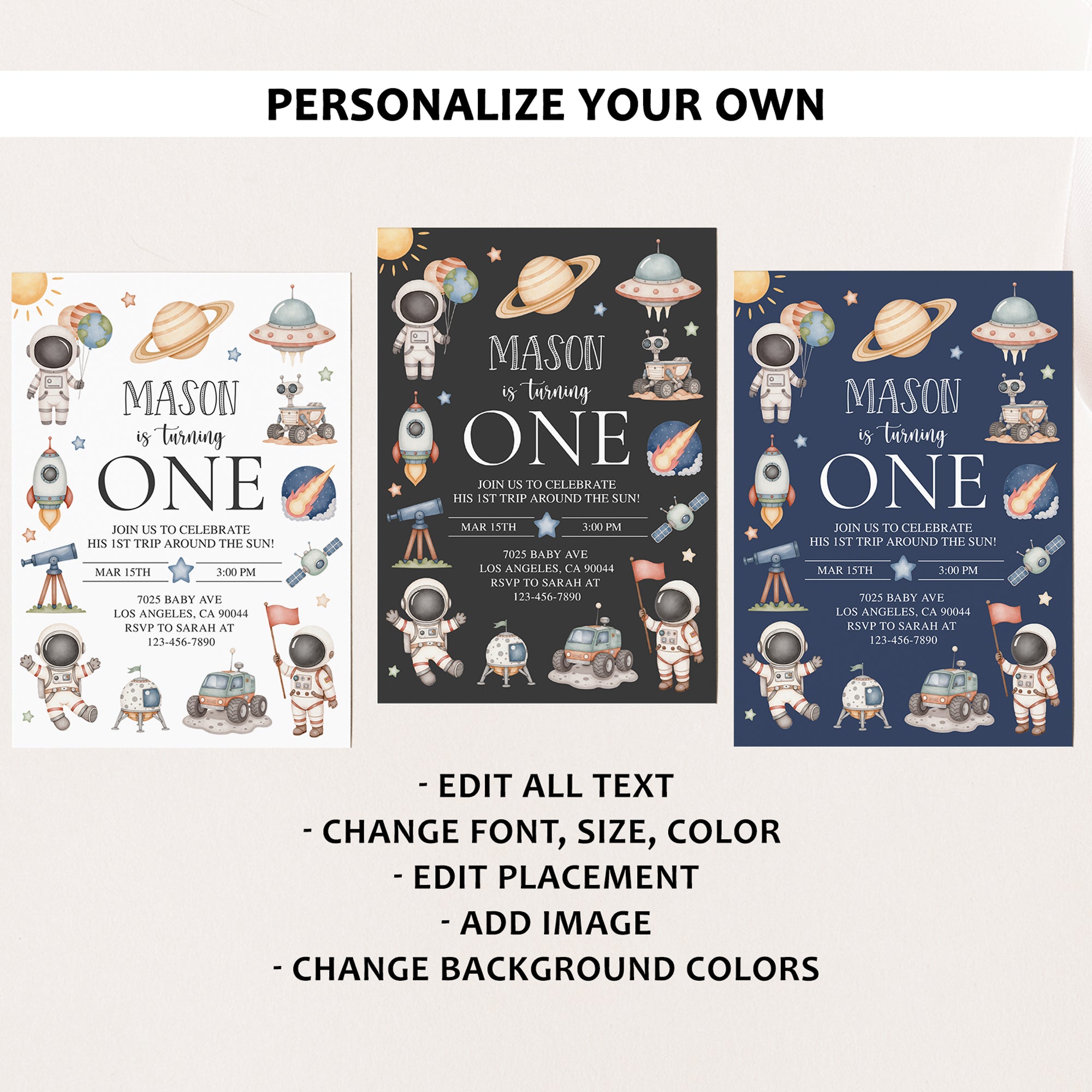 Astronaut 1st Birthday Bundle